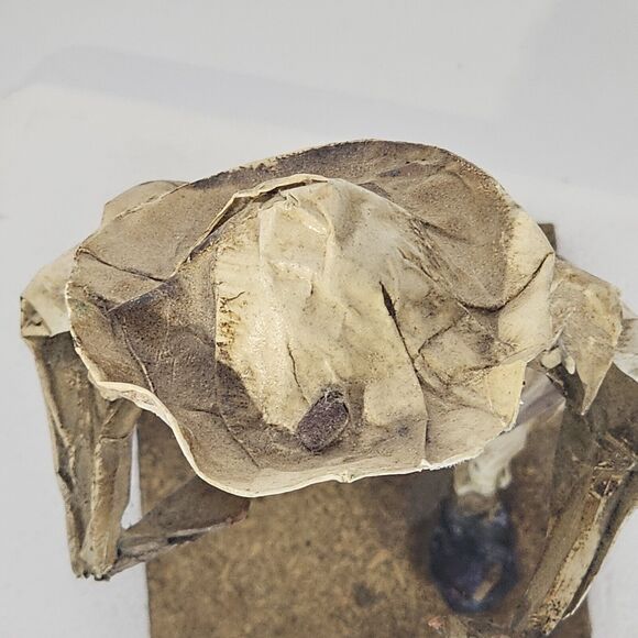 Vintage Folk Art Old Man Figurine Paper Mache Handmade Art Old Man w Mustache - Picture 9 of 11